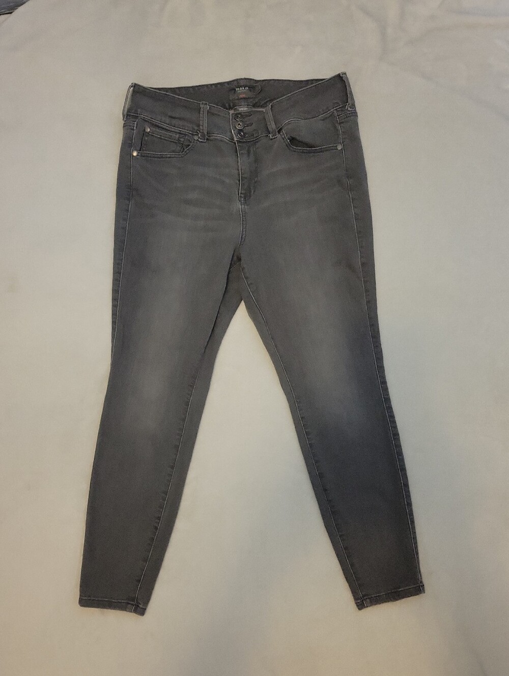 Torrid Feel Fit Jegging Jeans 14S Super Soft Gray Stretch High Rise Ankle 34X26